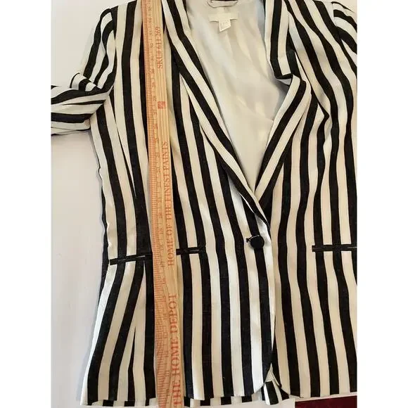 H&M Stripped Casual Blazer Size 10 - Picture 2 of 7